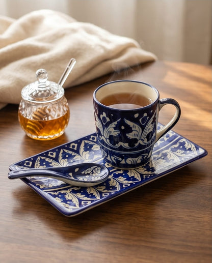 Ceramic Handmade Customized Mug Tray with Tea Spoon Gift Box🎁
