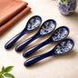 Ceramic Handmade Serving Salan Spoon Blue Pottery | (Large Size)