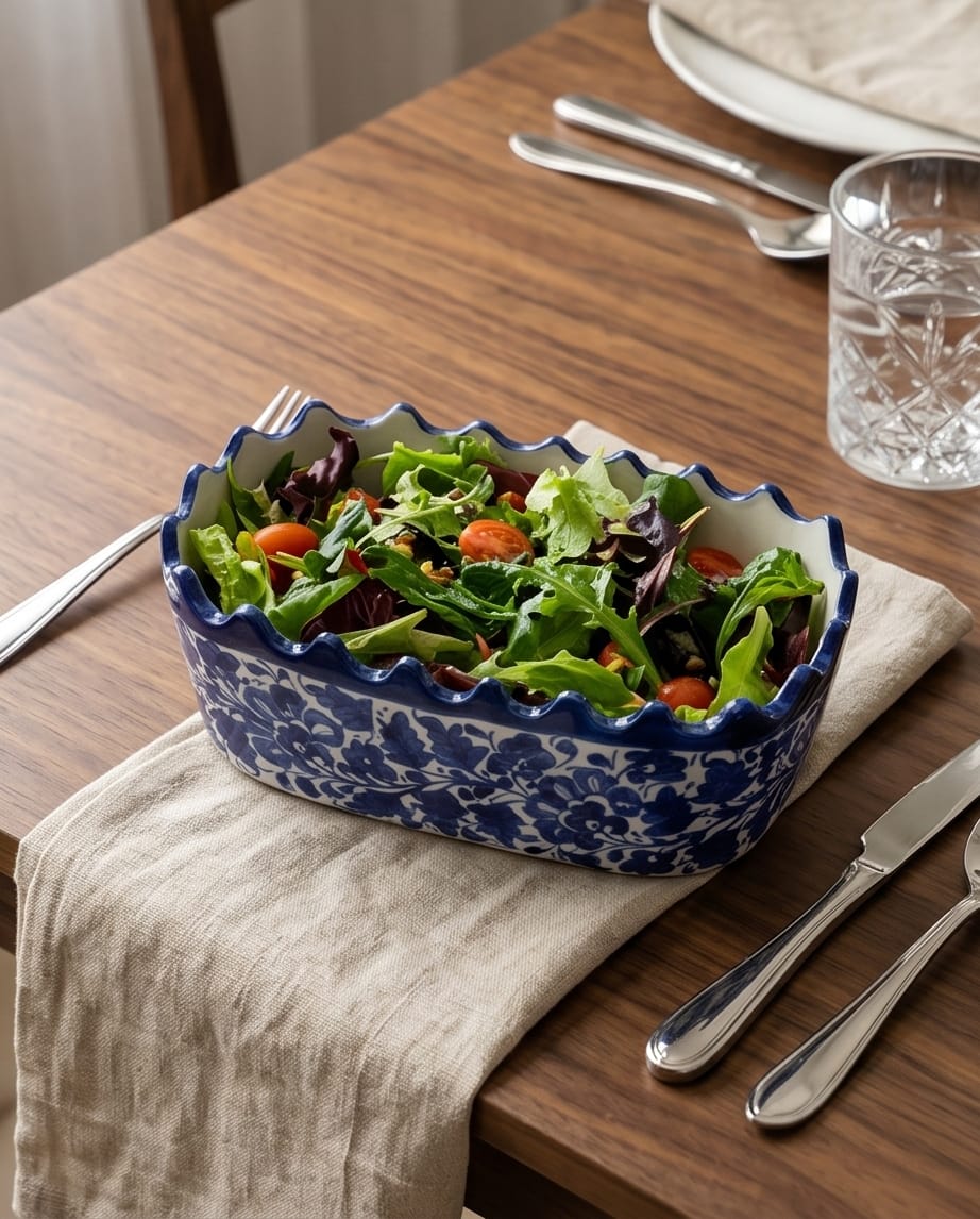 Ceramic Handmade NS Serving Bowl Blue Pottery |