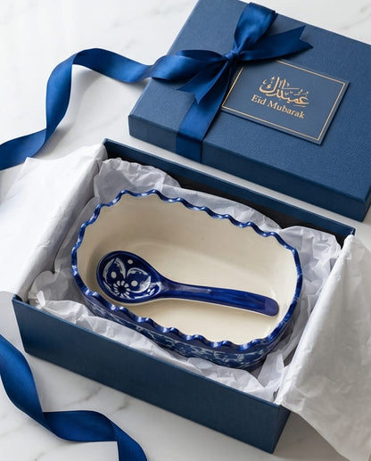 Ceramic Handmade NS Serving Bowl Blue Pottery |