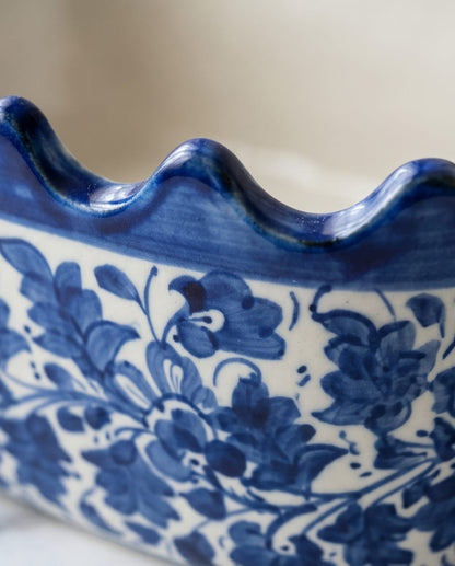 Ceramic Handmade NS Serving Bowl Blue Pottery |