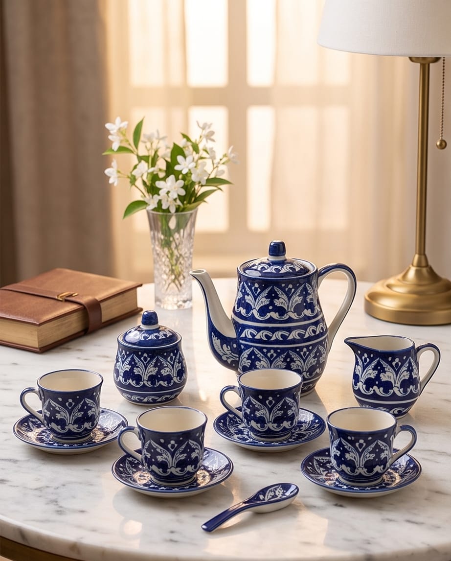 Ceramic Handmade Tea Set | Quantity 15 PCS