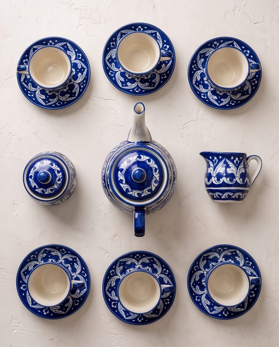 Ceramic Handmade Tea Set | Quantity 15 PCS