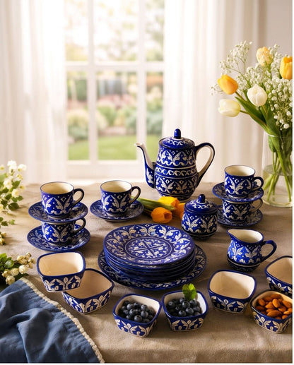 Ceramic Handmade Customized Pottery Breakfast set | Nashta Set | Ceramic Tea set | Side plates | Unique gift for coffee lover |purchase as a set