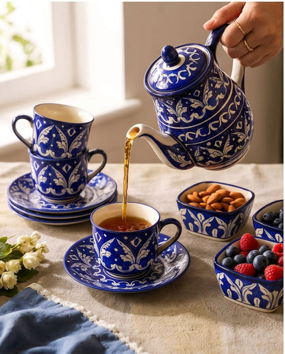 Ceramic Handmade Customized Pottery Breakfast set | Nashta Set | Ceramic Tea set | Side plates | Unique gift for coffee lover |purchase as a set