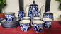 Handmade Ceramic Blue Pottery Tea Set | Quantity 15 pcs