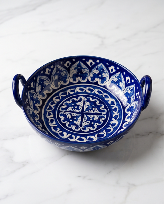 Customized Handmade Blue Pottery Karahi for Giftings🎁🔥Size 9 inch