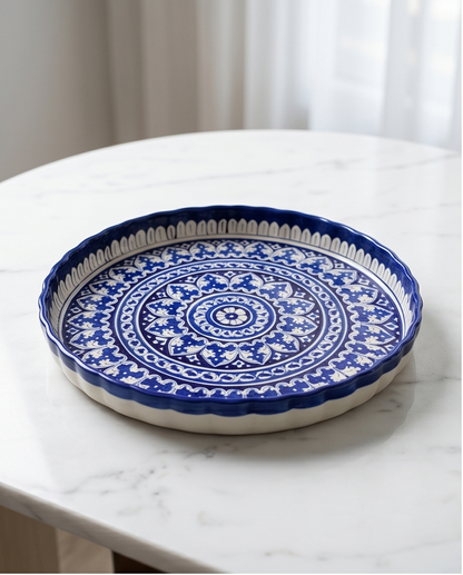 Ceramic Handmade Customized Pizza Platter Size 15 inch depth 2.3 inch