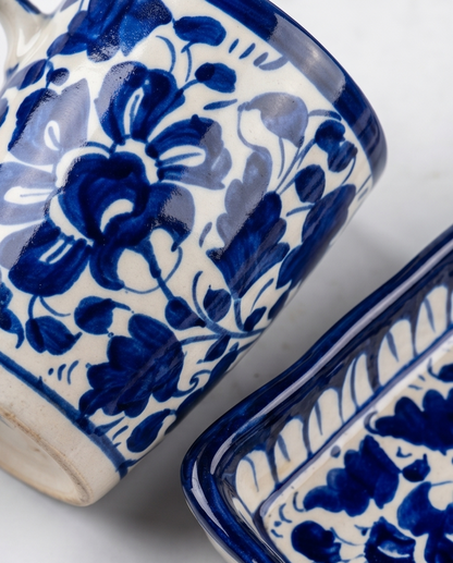 Cetamic Handmade Customized Mug Pair with Elegant Serving Dish and Beautiful decor