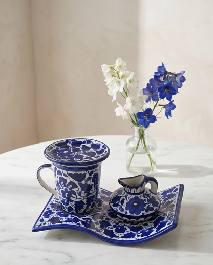 Ceramic Handmade Mug Tray with Elegant Vase Gift Box🎊❤️🛒🎁