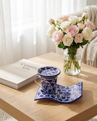 Ceramic Handmade Mug Tray with Elegant Vase Gift Box🎊❤️🛒🎁