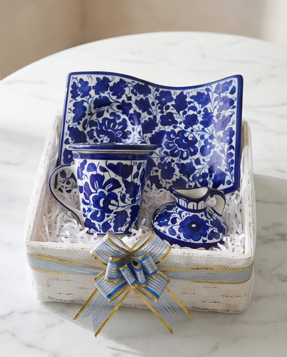 Ceramic Handmade Mug Tray with Elegant Vase Gift Box🎊❤️🛒🎁