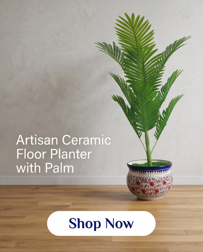 Ceramic Handmade Customized Floor Planter with Plant🎁