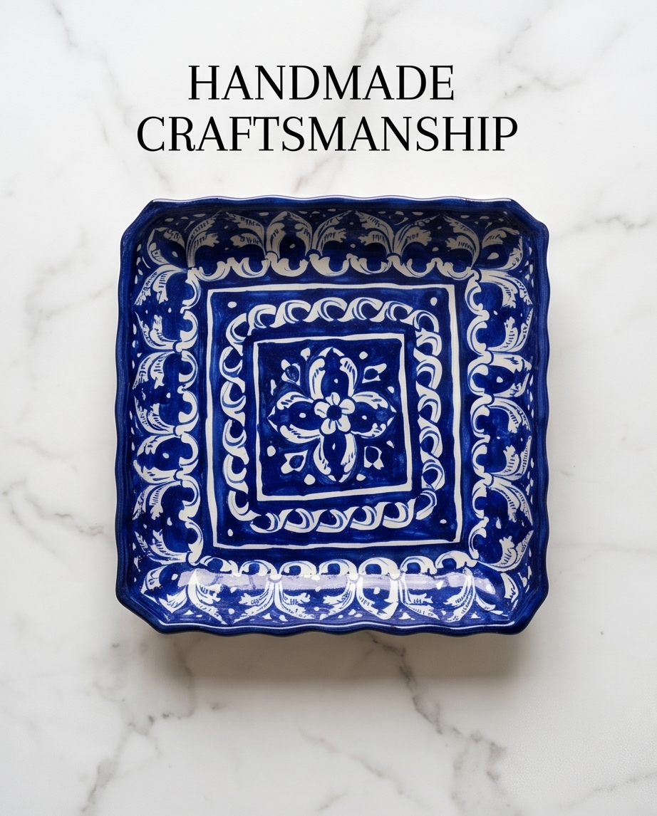 Ceramic Handmade Square Plate Size 10 inch🎊