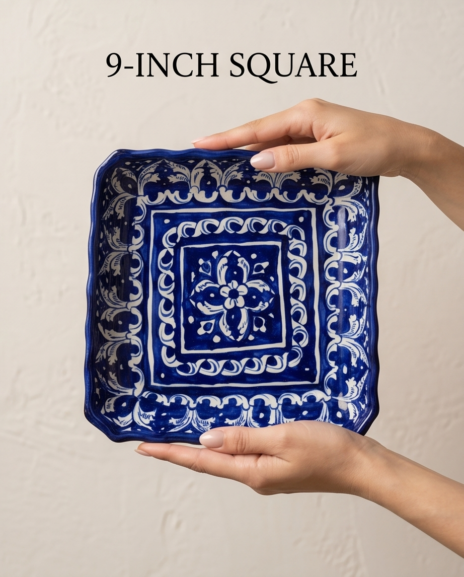 Ceramic Handmade Square Plate Size 10 inch🎊