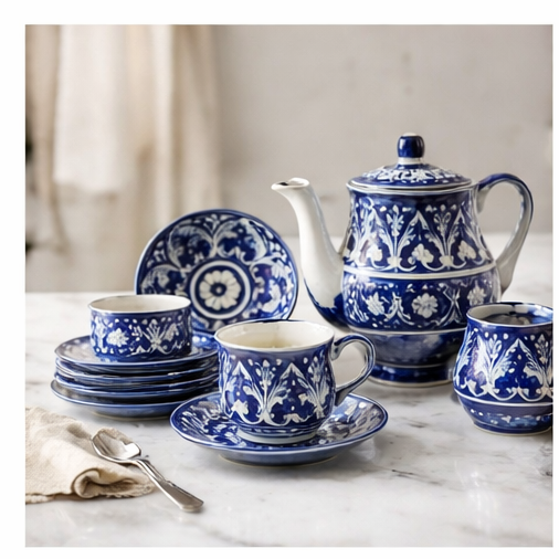 Ceramic Handmade Tea Set | Quantity 17 PCS