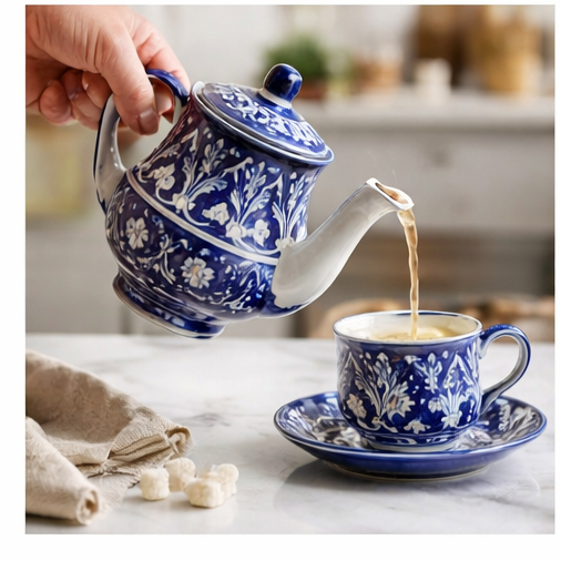 Ceramic Handmade Tea Set | Quantity 17 PCS