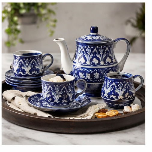 Ceramic Handmade Tea Set | Quantity 17 PCS