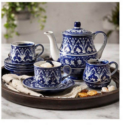 Ceramic Handmade Tea Set | Quantity 17 PCS