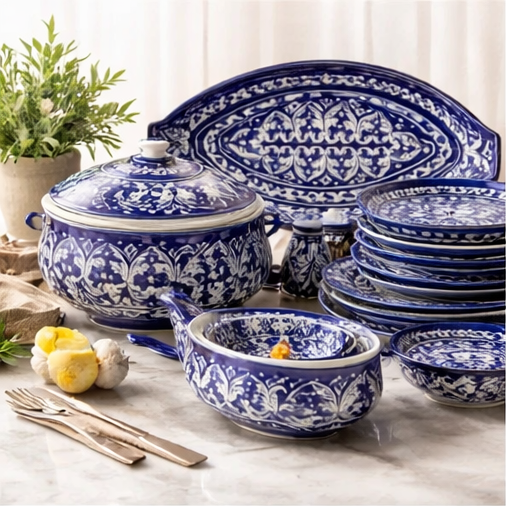 Ceramic Handmade Dinner Set 6 Men Set | Qty 25 PCS