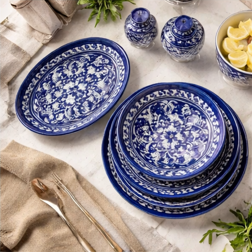 Ceramic Handmade Dinner Set 6 Men Set | Qty 25 PCS