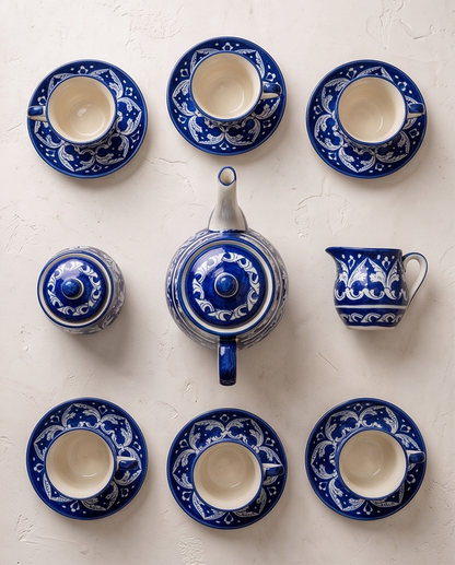 Ceramic Handmade Customized Tea Set | 6 men set | 15 pcs