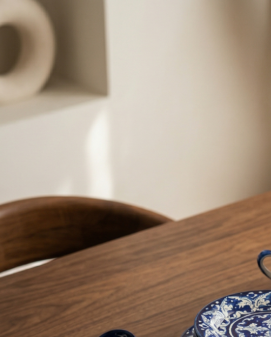 Ceramic Handmade Blue Pottery Dinner Set | 6 Men Set