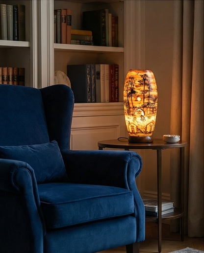 Customized Handmade Camel Skin Lamp Size 12 inch