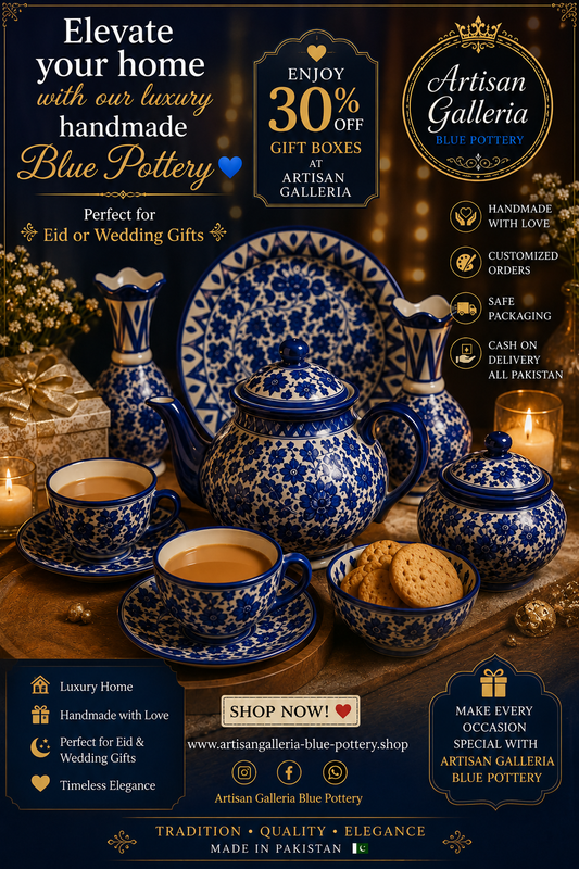 Ceramic Luxury Handmade Blue Pottery Eid or Wedding Gifts 30% Discount🎁