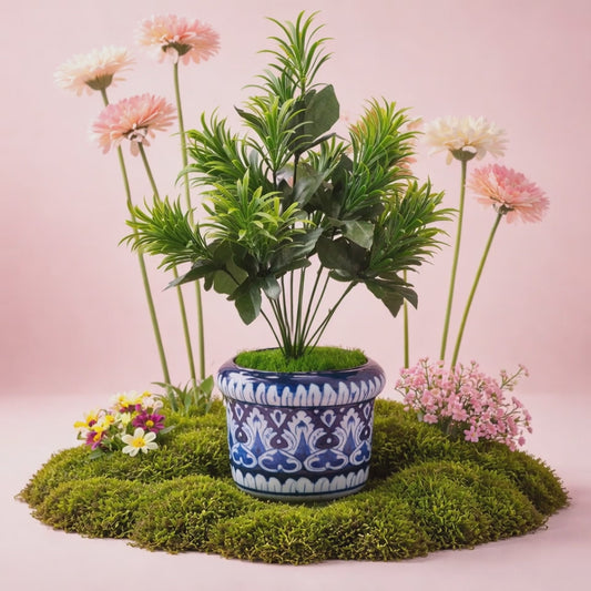 Ceramic Handmade Blue Pottery Elegant  Planter Gift🎁