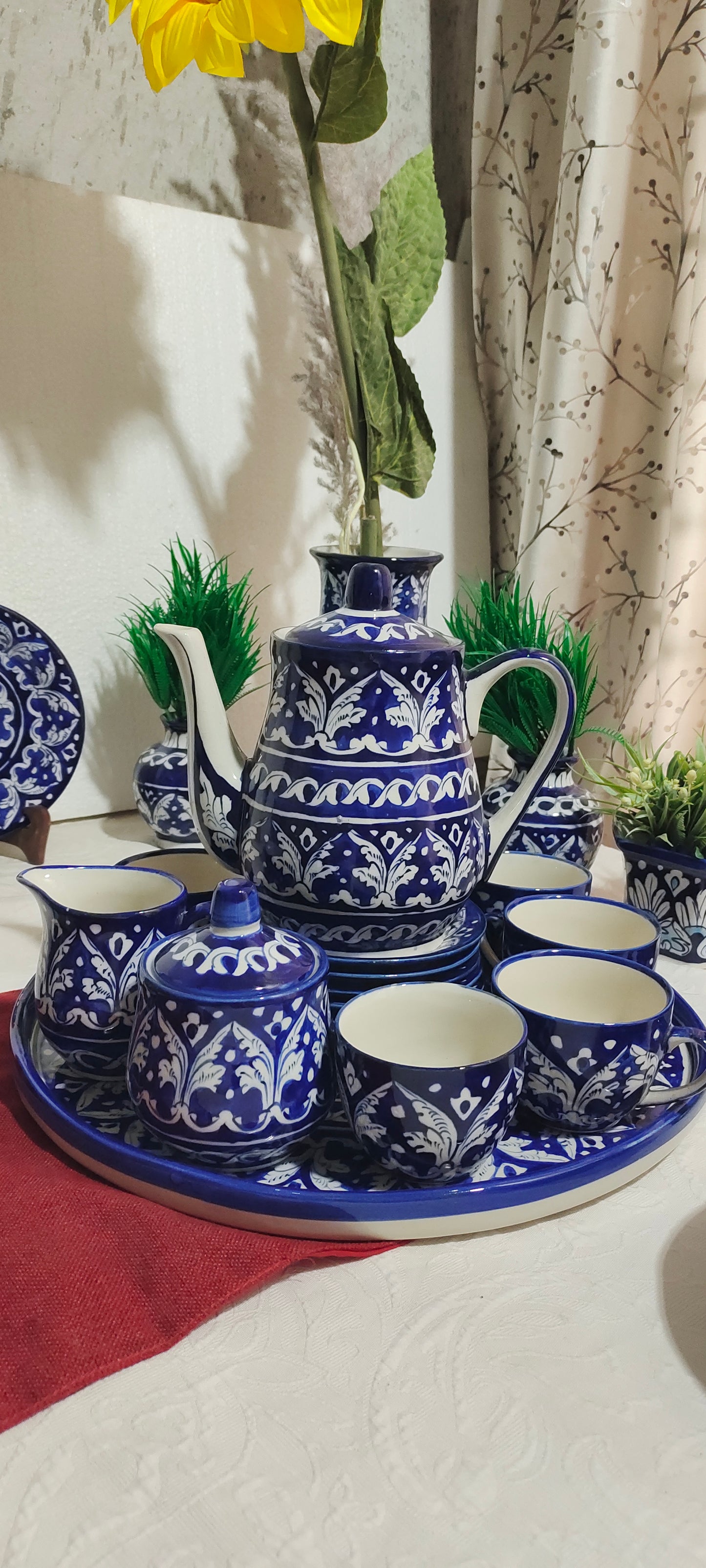 Ceramic Handmade Customized Pottery Breakfast set | Nashta Set | Ceramic Tea set | Side plates | Unique gift for coffee lover |purchase as a set