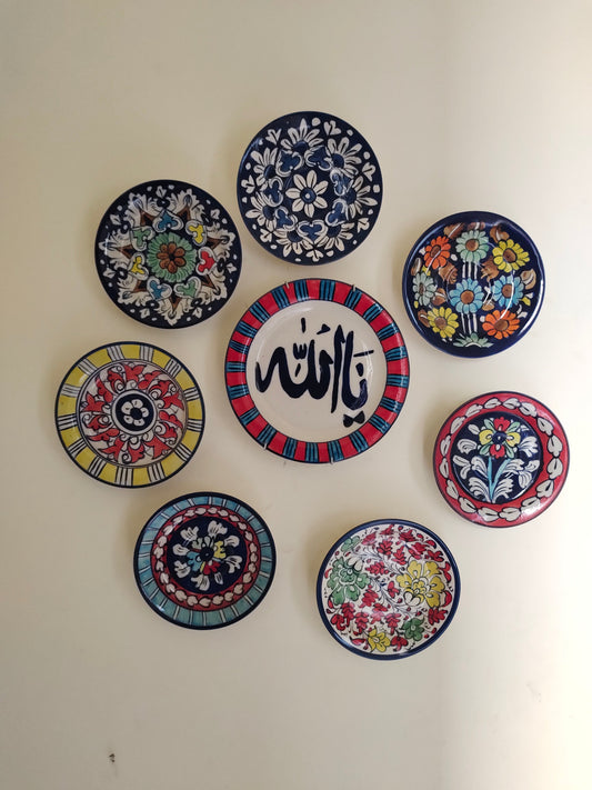 Ceramic Handmade Wall Hanging Art | Wall Art | 8 Pcs Set
