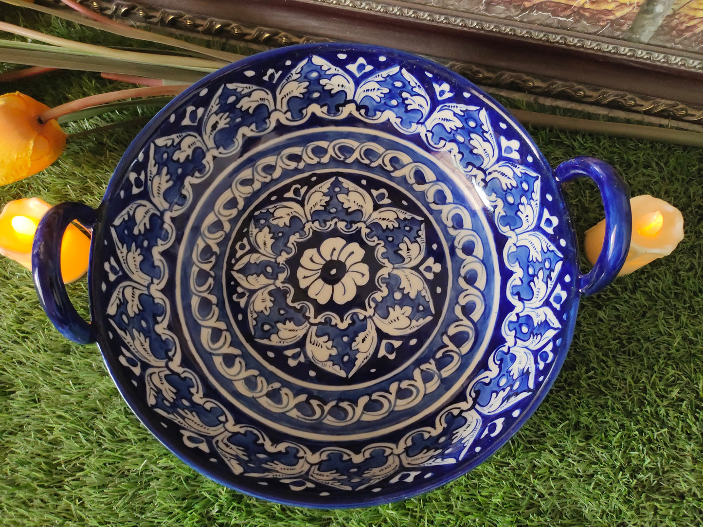 Ceramic Handmade Handle Karahi | Ghauri Design | Size 10 inch