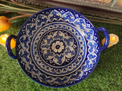 Ceramic Handmade Handle Karahi | Ghauri Design | Size 10 inch