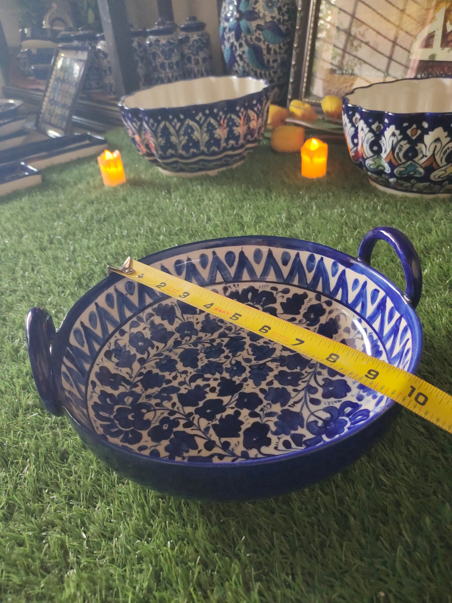 Ceramic Handmade Handle Karahi Serena | Size 10 inch