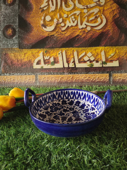 Ceramic Handmade Handle Karahi- Serena Design Customized | Serving Dish | Size 9 inch