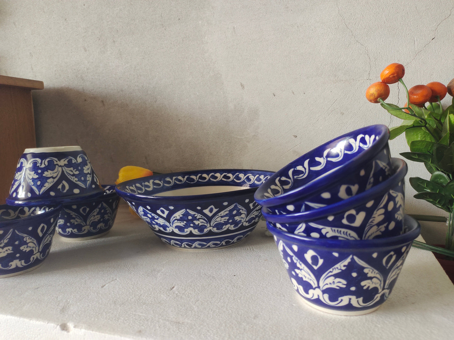 Ceramic Handmade Dessert Bowls Set | Sweet Bowls Set | 7 Pcs set