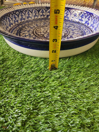 Ceramic Handmade Gauri Fruit Bowl | Large Size 15 inch | Deep 3 inch