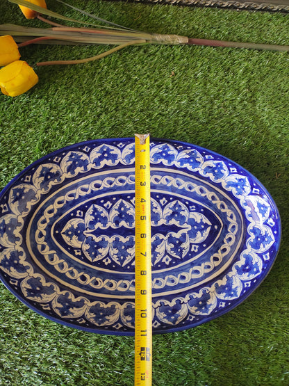 Ceramic Handmade Oval Rice Platter | Size Large 16 inch