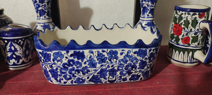 Ceramic Handmade NS Serving Bowl Blue Pottery |