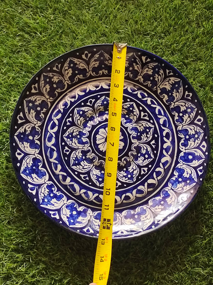 Ceramic Handmade Rice Thaal Platter | Serving Dishes | Size 13 inches