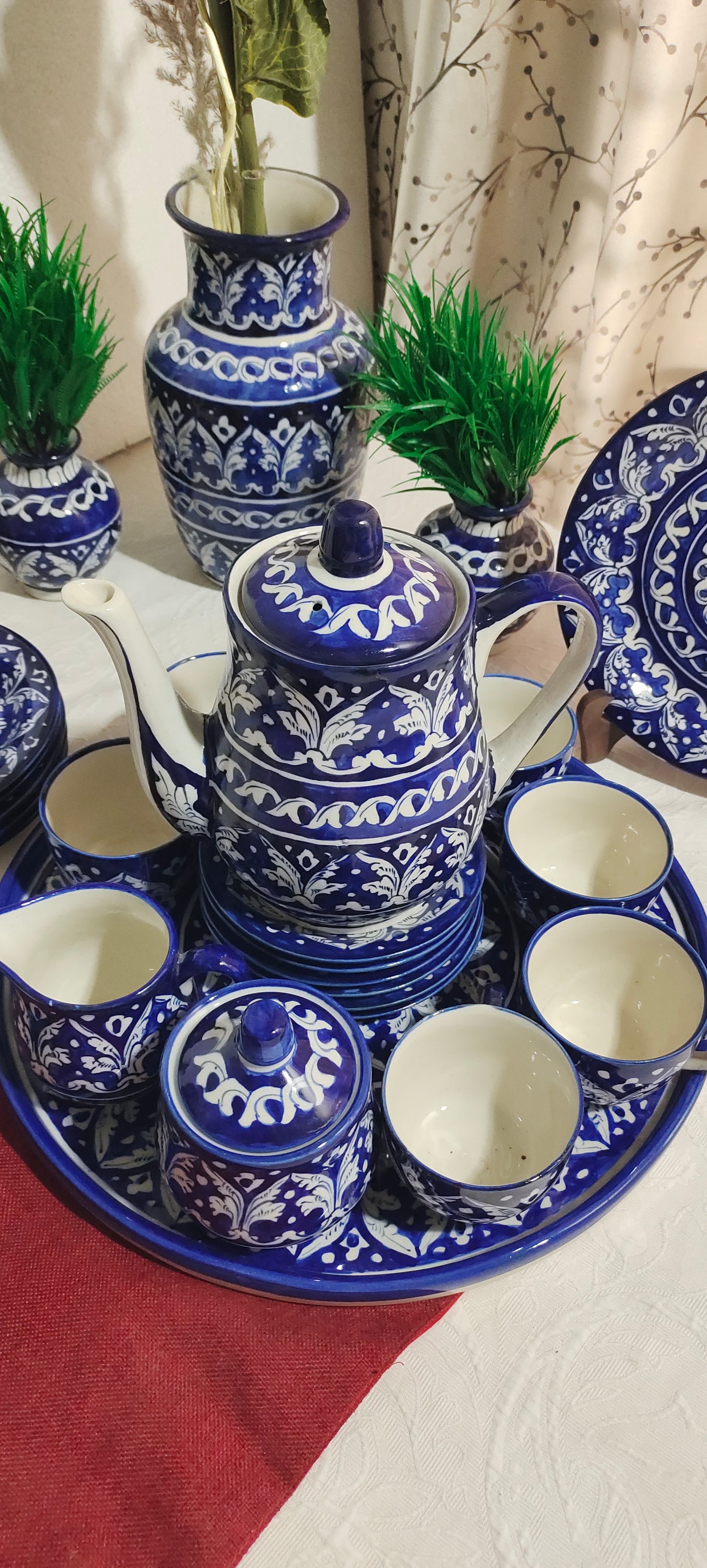 Ceramic Handmade Customized Pottery Breakfast set | Nashta Set | Ceramic Tea set | Side plates | Unique gift for coffee lover |purchase as a set