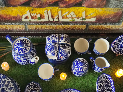 Ceramic Handmade Customized Dinner Set | 10 Men Set | Sareena Design | 65 Pcs