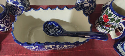 Ceramic Handmade NS Serving Bowl Blue Pottery |