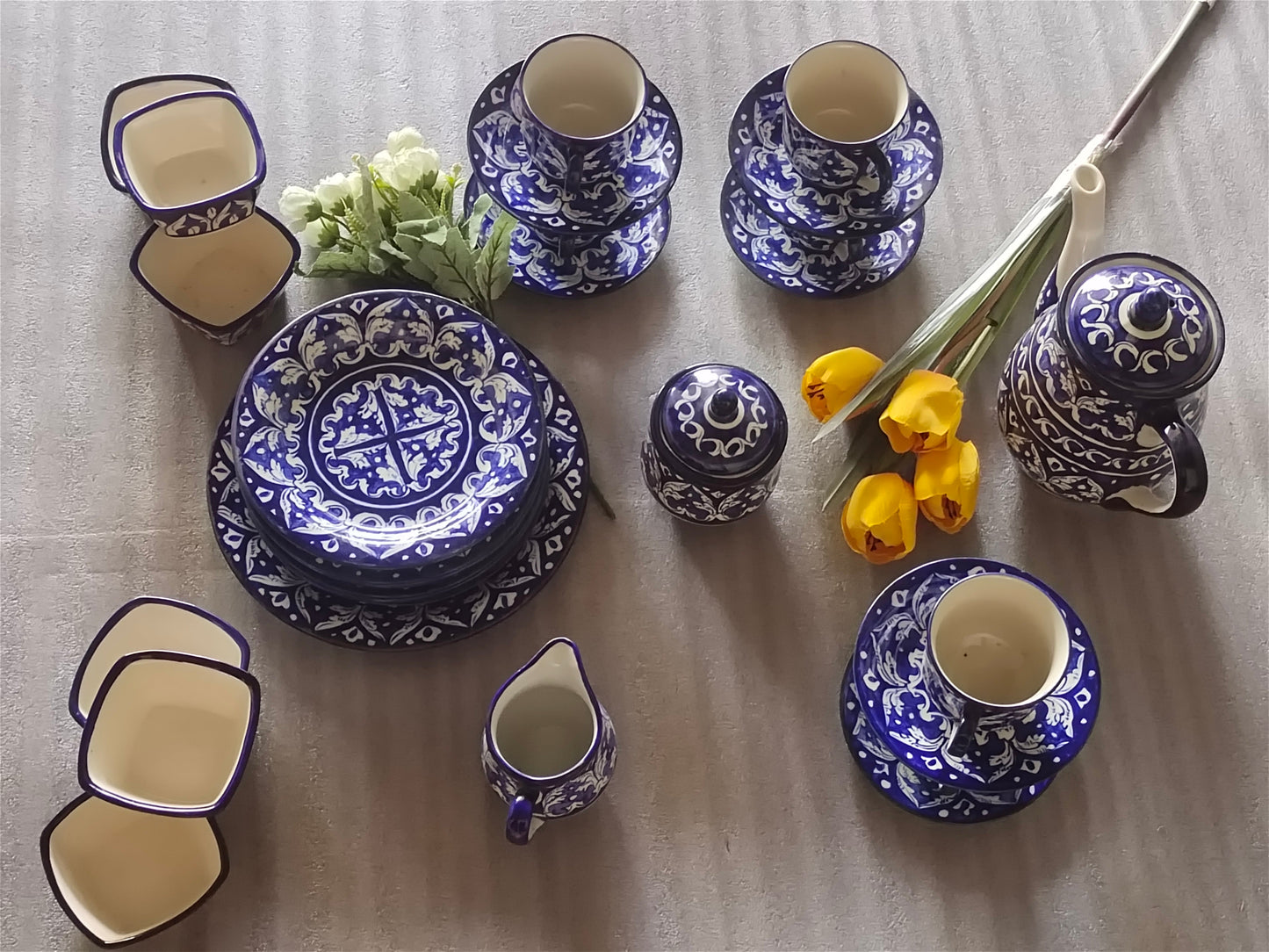 Ceramic Handmade Pottery Breakfast set / Nashta Set, Ceramic Tea set, Side plates, Unique gift for coffee lover, purchase as a set