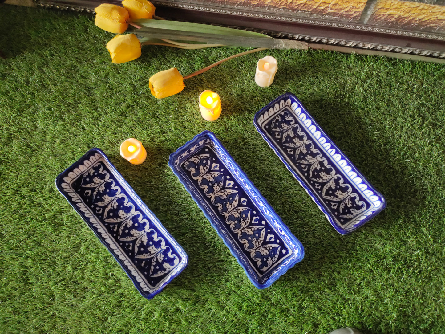 Ceramic Handmade Kabab Dish | Salad Bar | Serving Dish | Size 10 inch | Bundle Deals | 3 Pcs set
