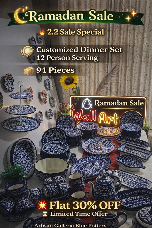 Customized Handmade Dinner Set | 12 Men Set | 94 Pieces | Flat 30% OFF