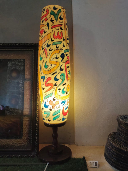 Handmade Camel Skin Floor Lamp | Size 32 inch | Calligraphy