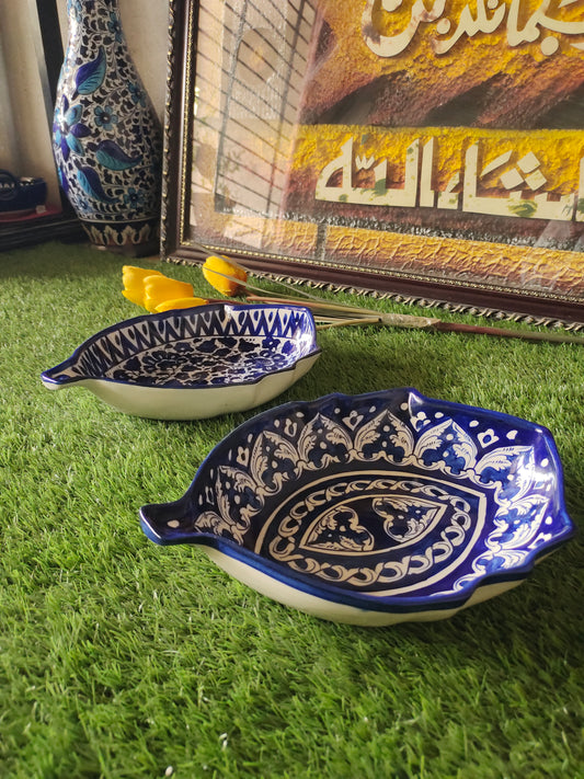 Ceramic Handmade Leaf Dish Platter | Fish Platter | Size 11 inch