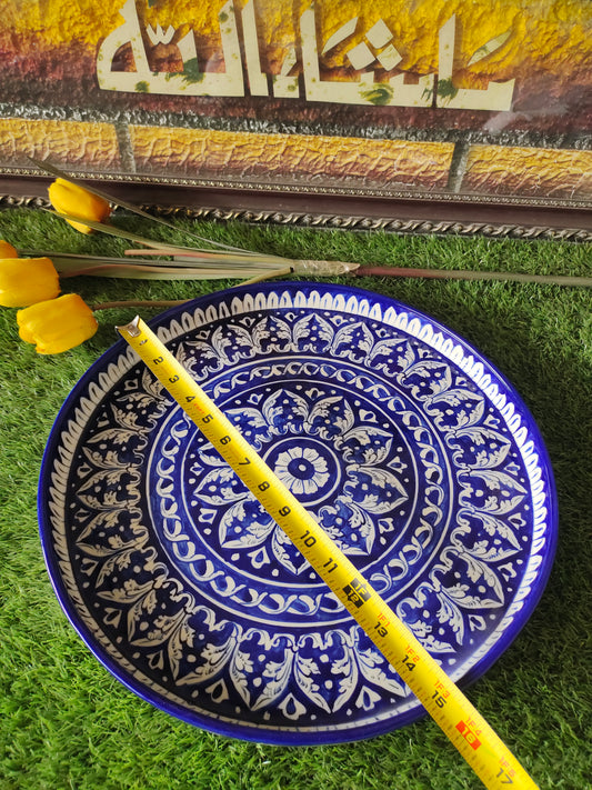 Ceramic Handmade Pizza Dish Platter | Size 15 inch